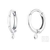 Earring closure closed 12 mm Silver