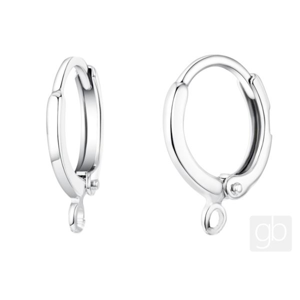 Earring closure closed 12 mm Silver