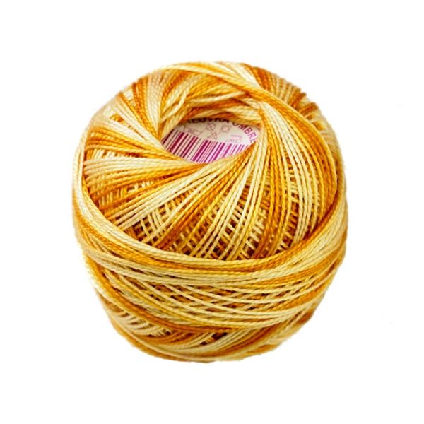 Perlovka crochet yarn Ombr Yellow 17152