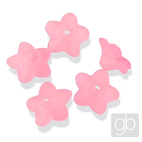 Acrylic Frosted Bell Beads 9,5 x 4,3 mm Pink hell