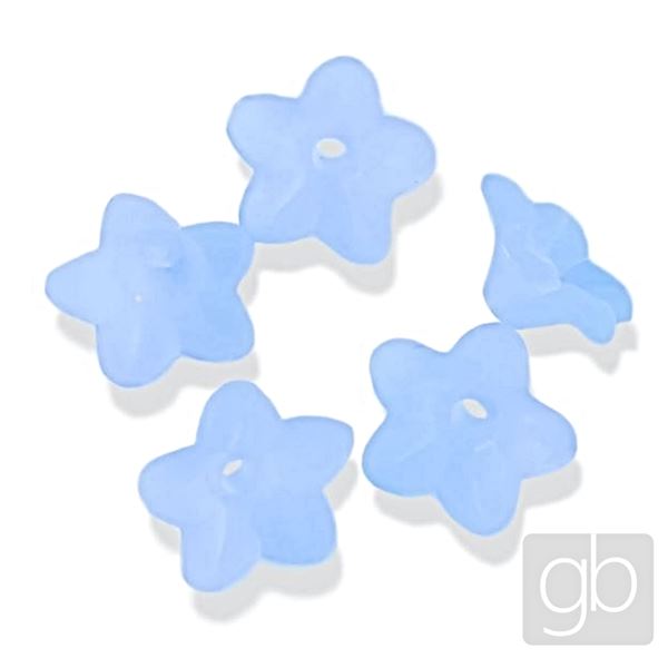 Acrylic Frosted Bell Beads 9,5 x 4,3 mm Blue light