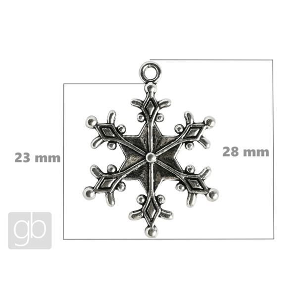 Pendant Snowflake 23 mm Platinum