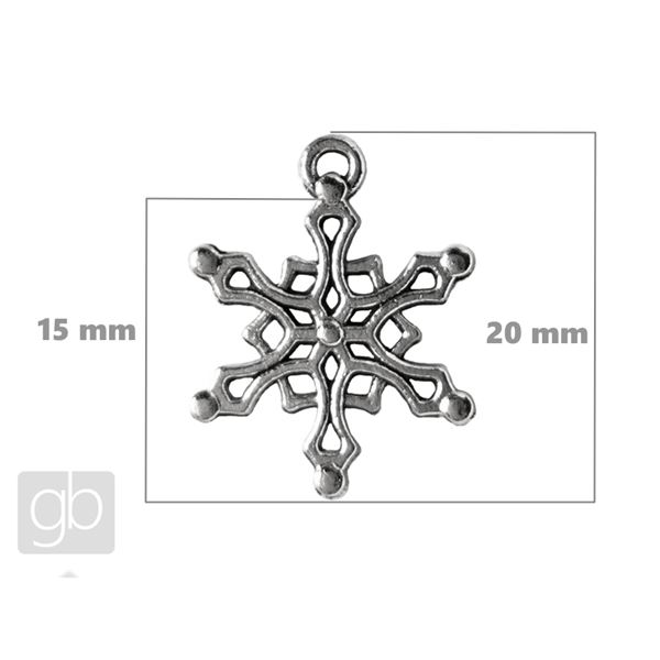 Pendant Snowflake 15 mm Platinum