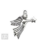 Angel pendant 26 mm Antique silver