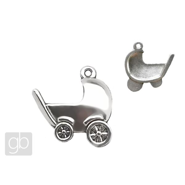 Stroller pendant 20 x 20 mm Antique silver