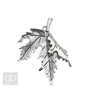 Pendant leaf 55 x 45 mm Antique silver