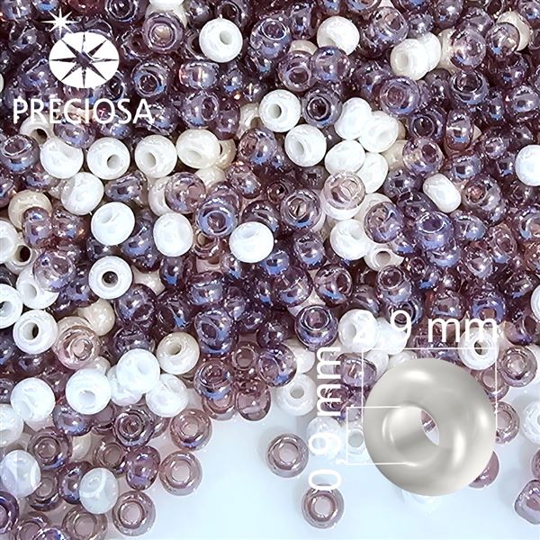 Seed Beads MIX 11/0 2,1 mm Purple White PRM001 50 g