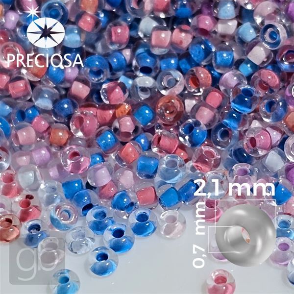 Seed beads MIX 11/0 2,1 mm blue pink PRM007 50 g