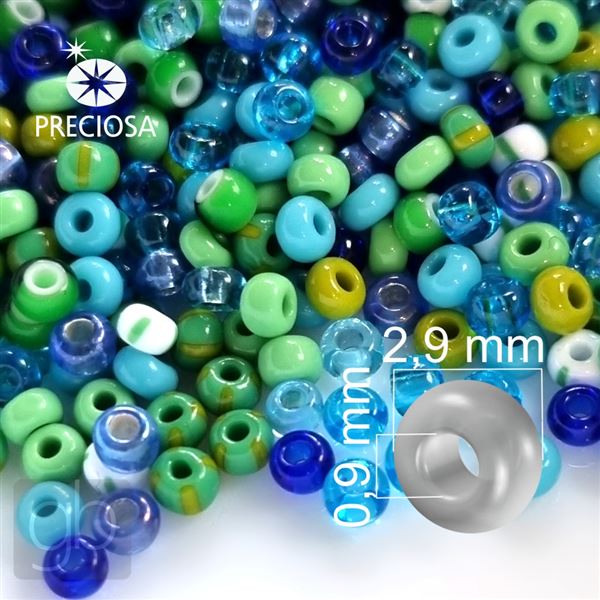 Preciosa seed beads MIX 8/0 PRM010 Green Blue 50 g