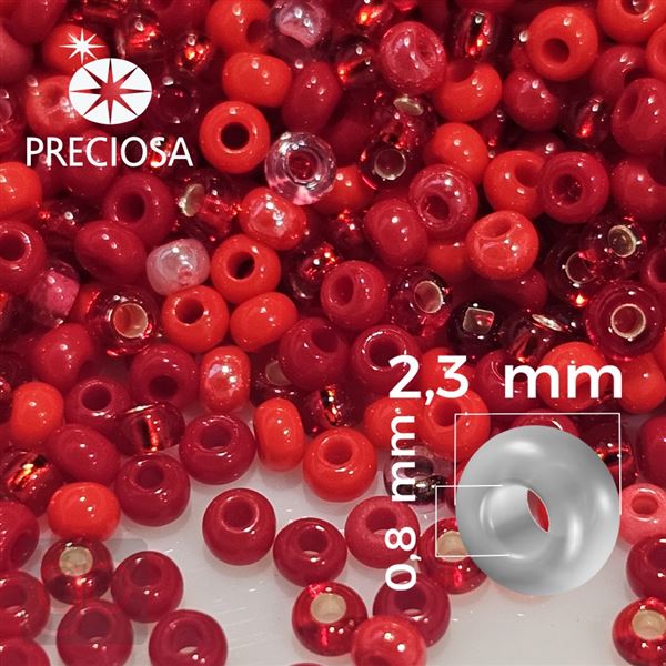 Preciosa Seed Beads MIX 10/0 2,3 mm 50 g Red PRM021