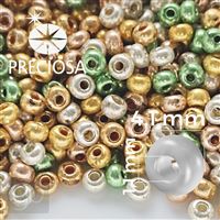 Preciosa MIX 6/0 4,1 mm Green Gold Silver 50 g