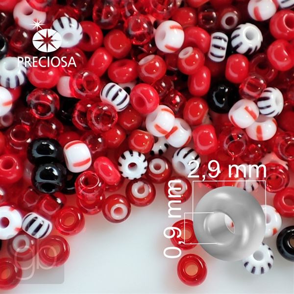 Preciosa seed beads MIX 8/0 PRM032 Red 50 g