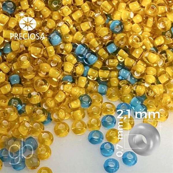 Preciosa Seed Beads MIX 11/0 2,1 mm Yellow + Blue 20 g