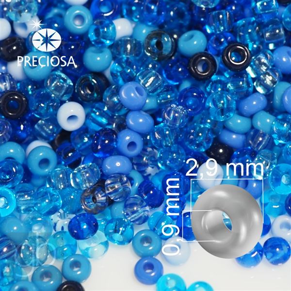 Preciosa seed beads MIX 8/0 PRM201 Blue 50 g