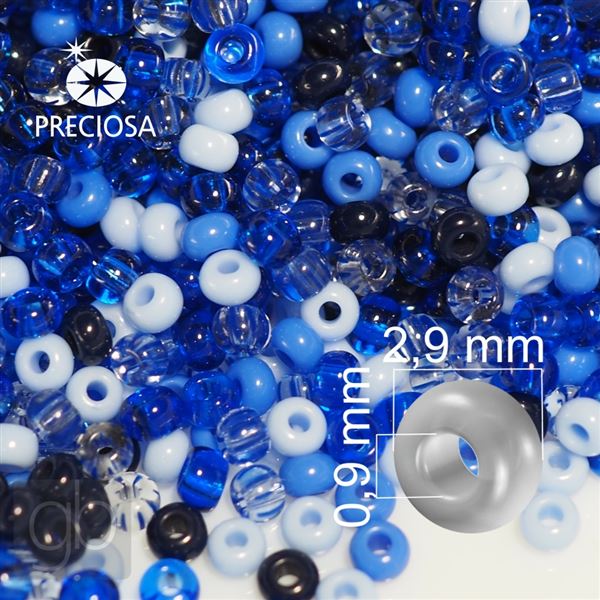 Preciosa seed beads MIX 8/0 PRM202 Blue 50 g