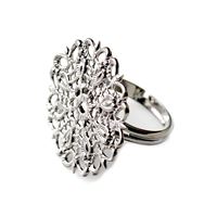 Filigree ring base 24 mm Platinum