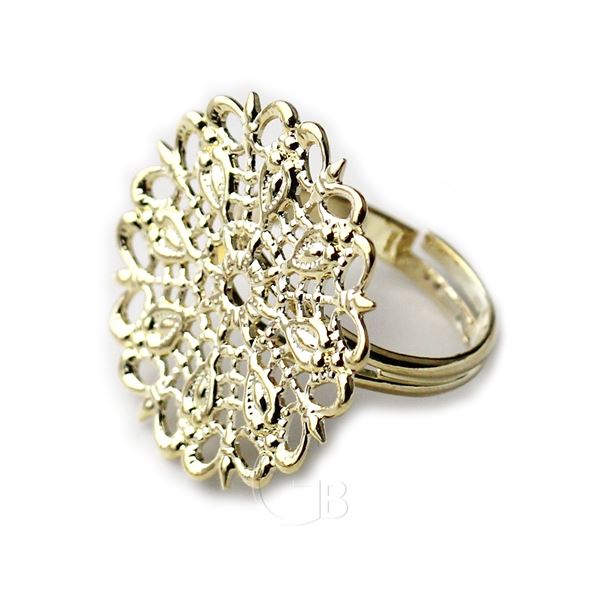 Ring Filigree base 24 mm Gold