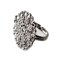 Filigree ring base 24 mm Hematite