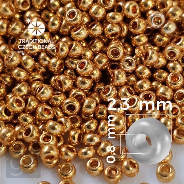 Preciosa Seed beads 10/0 2,3 mm Gold 18583 20 g