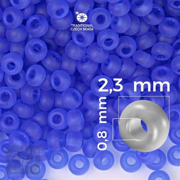 Preciosa Seed beads 10/0 2,3 mm Blue MATT 30050 50 g