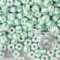 Preciosa STRIPED Seed Beads 10/0 2,3 mm Green White 03850 20 g