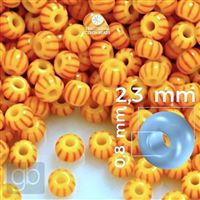 Preciosa STRIPED Seed Beads 10/0 2,3 mm Brown Yellow 83971 20 g