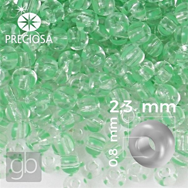 Preciosa STRIPED Seed Beads 10/0 2,3 mm Green Clear 00850 20 g