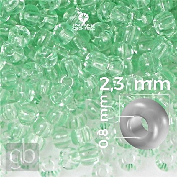 Preciosa STRIPED Seed Beads 10/0 2,3 mm Green Clear 00851 20 g