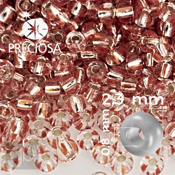 Preciosa STRIPED Seed Beads 10/0 2,3 mm Red Clear 00302 20 g