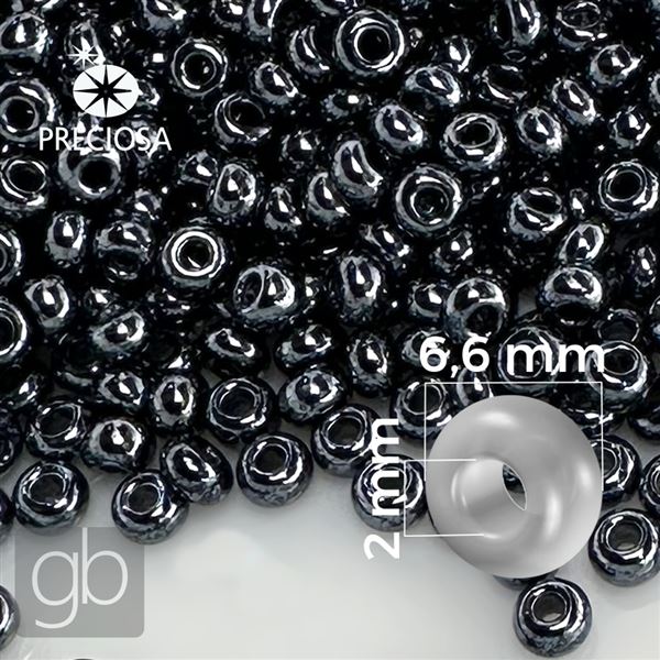 Preciosa Seed beads 1/0 6,6 mm Hematit 49102 50 g