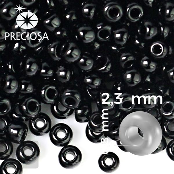 Preciosa Seed Beads 10/0 2,3 mm Black 23980 50 g