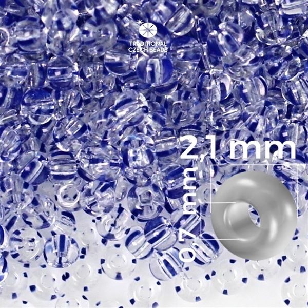 Preciosa STRIPED 11/0 2,1 mm Clear Blue 00330 50 g