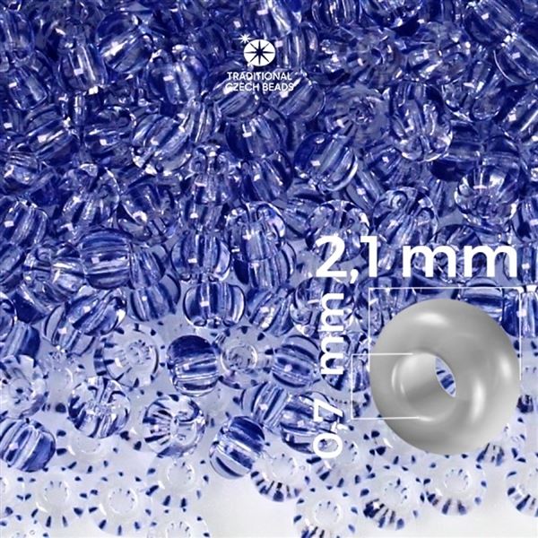 Preciosa STRIPED 11/0 2,1 mm Clear Blue 00331 50 g