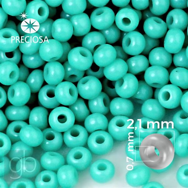 Preciosa Seed beads 11/0 2,1 mm Turquoise 63130 50 g