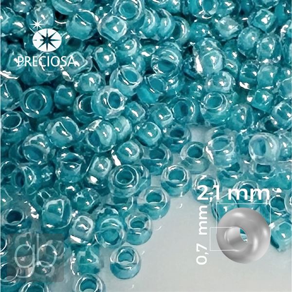 Preciosa Seed beads 11/0 2,1 mm Turquoise 38858 50 g