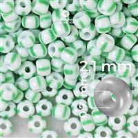 Preciosa STRIPED 11/0 2,1 mm White Green 03850 50 g