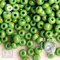 Preciosa STRIPED 11/0 2,1 mm Green Yellow 53800 50 g