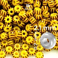 Preciosa STRIPED 11/0 2,1 mm Yellow Braun 83491 50 g