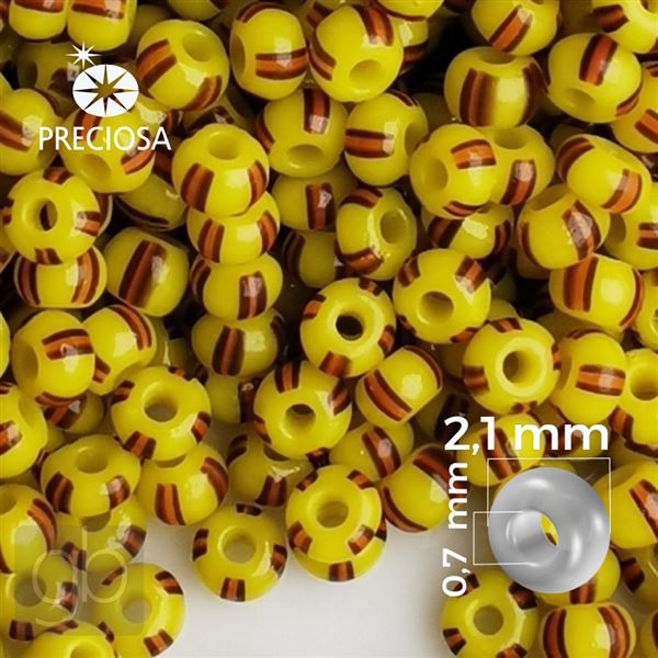 Preciosa STRIPED 11/0 2,1 mm Yellow Orange Brown 83950 50 g