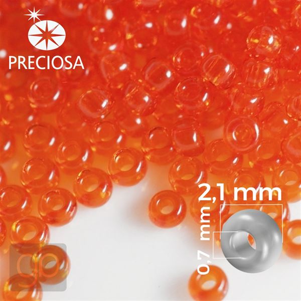 Preciosa Seed beads 11/0 2,1 mm Orange 90030 50 g