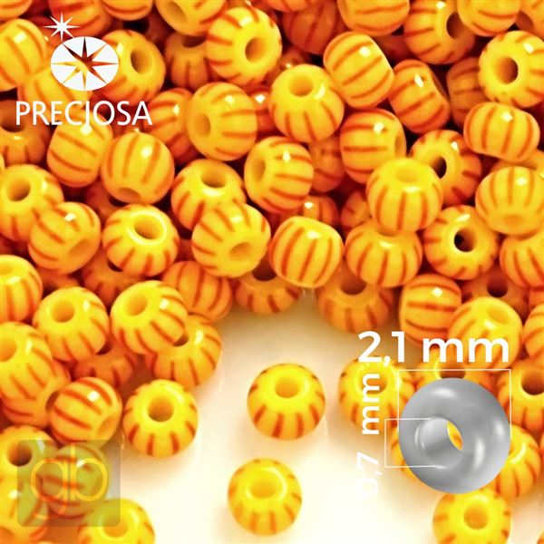 Preciosa STRIPED 11/0 2,1 mm Yellow Red 83971 50 g