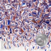 Preciosa STRIPED 11/0 2,1 mm Clear Red Blue 00931 20 g