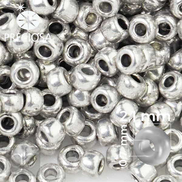 Preciosa Seed beads 11/0 2,1 mm Silver 18303 20 g