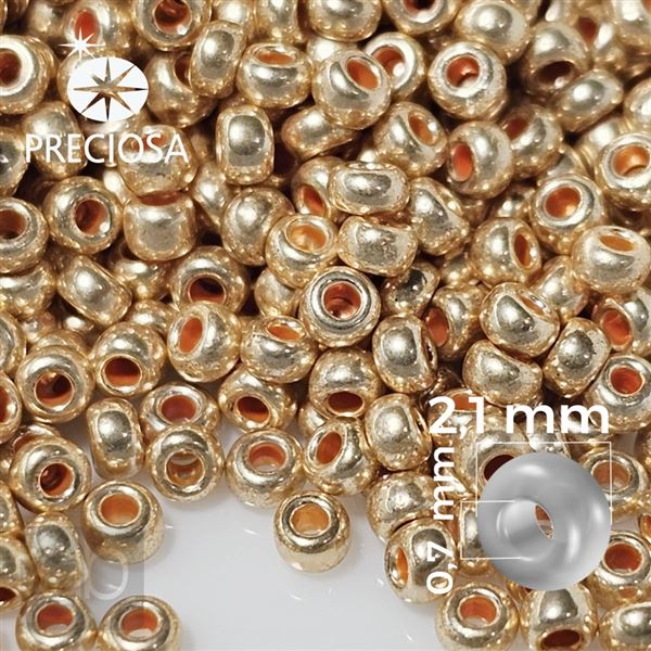 Preciosa Seed beads 11/0 2,1 mm Gold 18184 20 g