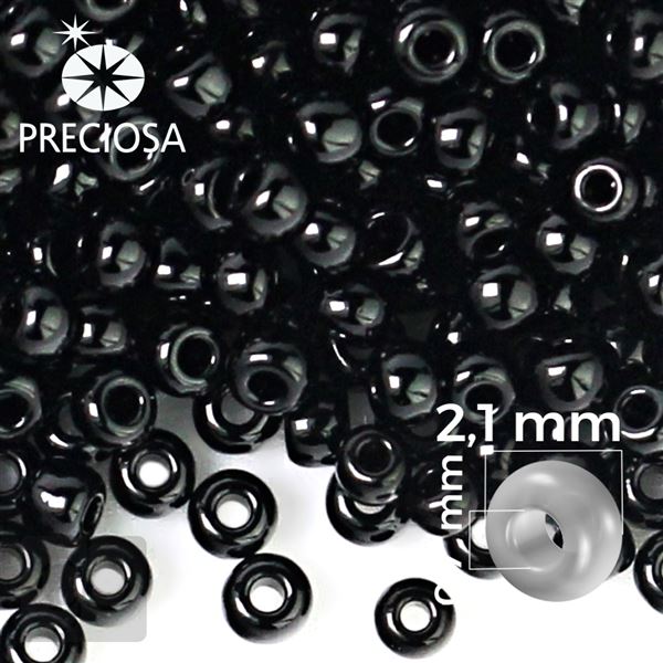 Preciosa Seed Beads 11/0 2,1 mm Black 23980 50 g