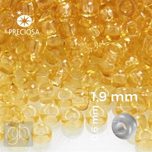 Preciosa Seed beads 12/0 1,9 mm Yellow 10020 20 g