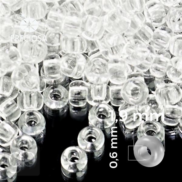 Preciosa Seed beads 12/0 1,9 mm Clear 00050 20 g