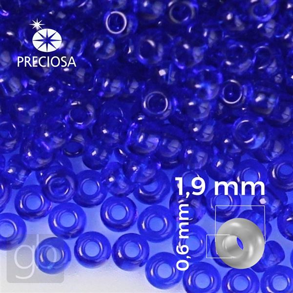 Preciosa Seed beads 12/0 1,9 mm Blue 30080 20 g