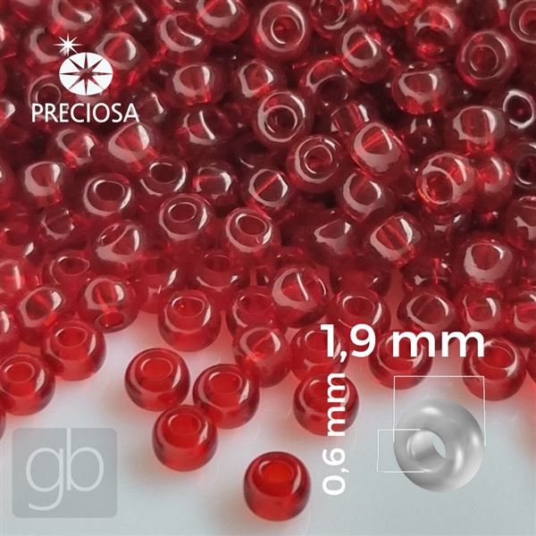 Preciosa Seed beads 12/0 1,9 mm Red 90090 20 g