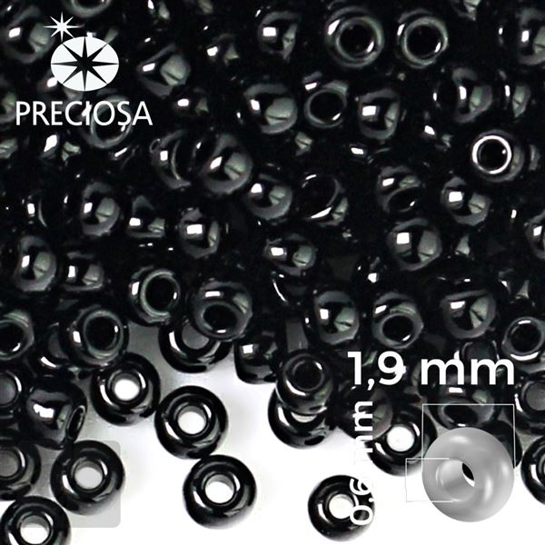 Preciosa Seed Beads 12/0 1,9 mm Black 23980 20 g